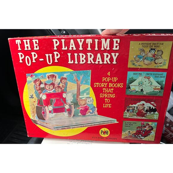 1963 The Playtime Pop-up Library 4 Books & box Platt & Munk Co. Vintage - Picture 1 of 10